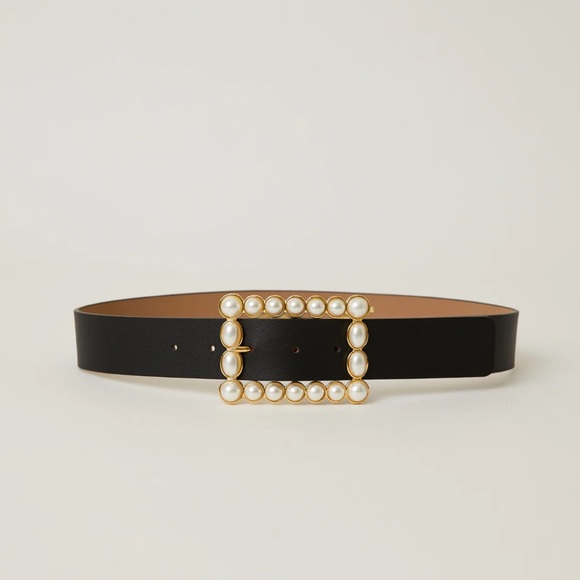 B-Low the Belt Accessories - B-low the belt black pearl Joan leather belt